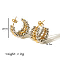 Luxury Design Round Beads Connection Shaped Earrings - TE6379-M MegaBDM