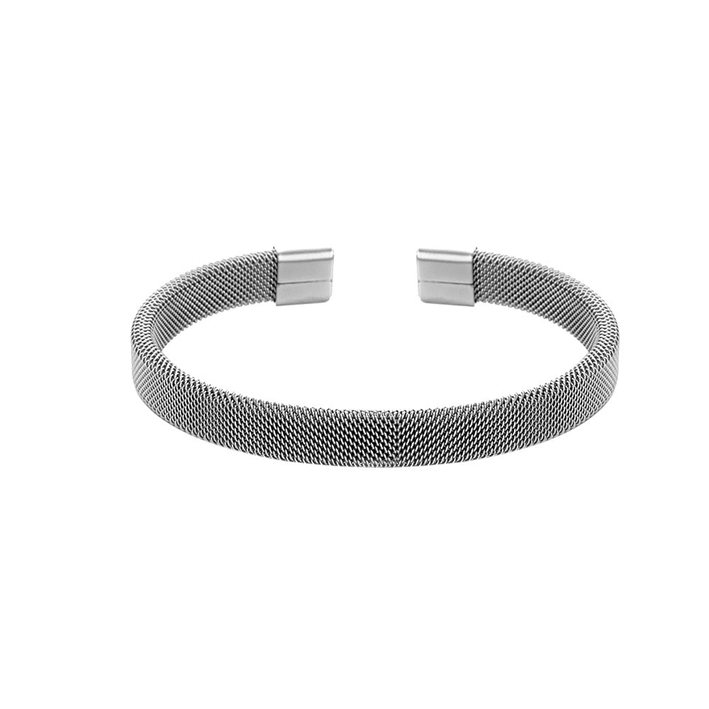 Men's Fashion Simple Titanium Steel Gold Plated Shaped Open Bracelets - ZJ7482 MegaBDM
