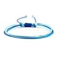 Coast Style Twin Creative Wax Line Hand Weaving Bracelet - White Blue Blue Knot MegaBDM