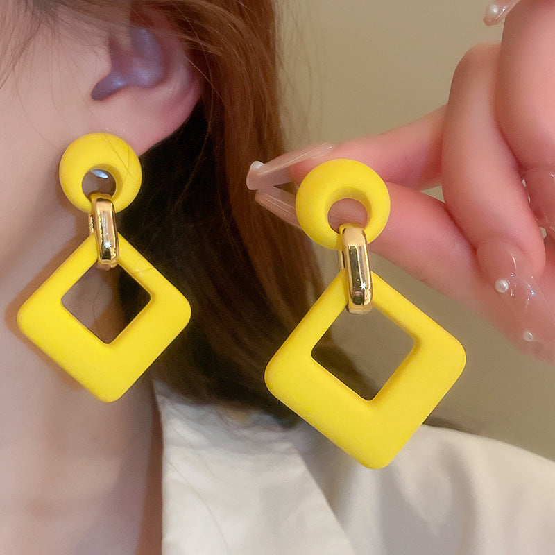 Note Sier Needle Acrylic Stars Summer Earrings - 12# Silver Needle-Yellow-Diamond MegaBDM