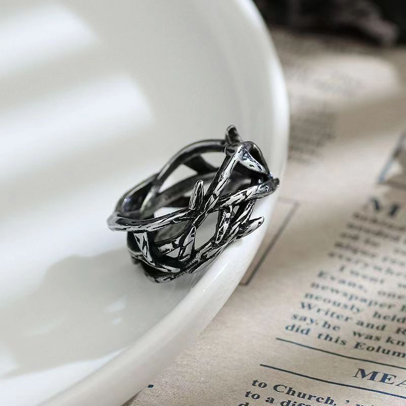 Women's & Men's Dark Cold Wind Vine Thorn Trendy Hip Hop Cool Ring - Thorn Branch MegaBDM