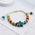 Style Ceramic Chinese Woven Beads Girlfriends Mori Carrying Strap Bracelet - 1463-03 Half Green / No Specifications MegaBDM