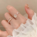Moonstone Simple Female Light Luxury High Sense Fashion Personality Sweet Ring MegaBDM