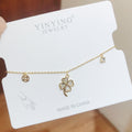 Women's Design Simple Fresh Sweet Loving Heart Bracelet - Four-Leaf Clover Bracelet Gold 191 MegaBDM