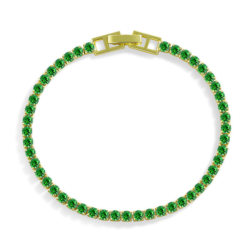 Interest Light Luxury Zircon Starry Full Diamond White Bracelet - Golden 16cm (Lvzuan) MegaBDM
