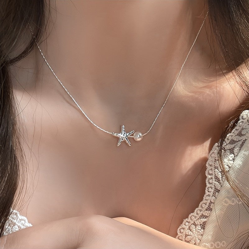 Starfish Imitation Pearl Female Niche Unique Design Sense Refined Necklace MegaBDM