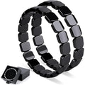 Men's Square Hematite Elastic Mixed Fashion Beaded Bracelet - 2 Pieces Hematite Bracelet / No box, please. MegaBDM
