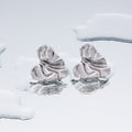 Women's Fashion Exaggerated Titanium Steel Ear High Sense Design Electroplating Stud Earrings - Wave Love-Steel Color MegaBDM