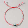 Women's & Men's Glass Devil's Eye Woven Hand Strap Adjustable Red Rope Bracelet - C-B23111501G MegaBDM