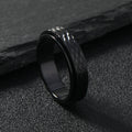 Steel Punk Pieces Of Flower Mesh Ring - Black (6mm) / No. 7 MegaBDM
