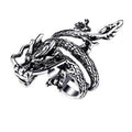 Women's & Men's Domineering Red Eye Faucet Alloy Punk Dragon Ring - Antique Silver Domineering Dragon / Adjustable Opening MegaBDM