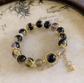 Women's Black Colored Glaze Beaded Graceful Personality Bracelet
