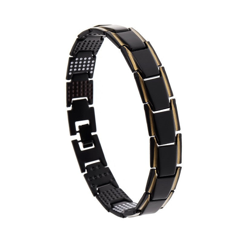 Durable Elegant Men's Detachable Magnet Magnetic Bracelet - Black Gold-Multi-Point MegaBDM