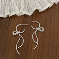 Women's Shot Western Style Fashion Artistic Retro Irregular Earrings - Silver Bow Earrings A- 304 MegaBDM