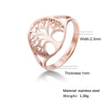 Women's Adjustable Stainless Steel Sacred Geometric For Charm Rings - Rose Gold Tree MegaBDM