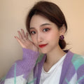 Trendy Blooming Purple Shaped Stylish Graceful Earrings MegaBDM