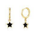 Colorful Oil Ear Clips Fashion Style Stud Earrings - Black MegaBDM
