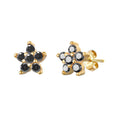 Sier Needle Color Flower Diamond Petite Female Creative Fashion Simple Rings - Black Zircon MegaBDM