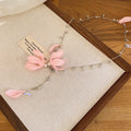 Romantic Purple Flower Pearl Long Twin Necklace - 8# Necklace-Silver-Pink MegaBDM