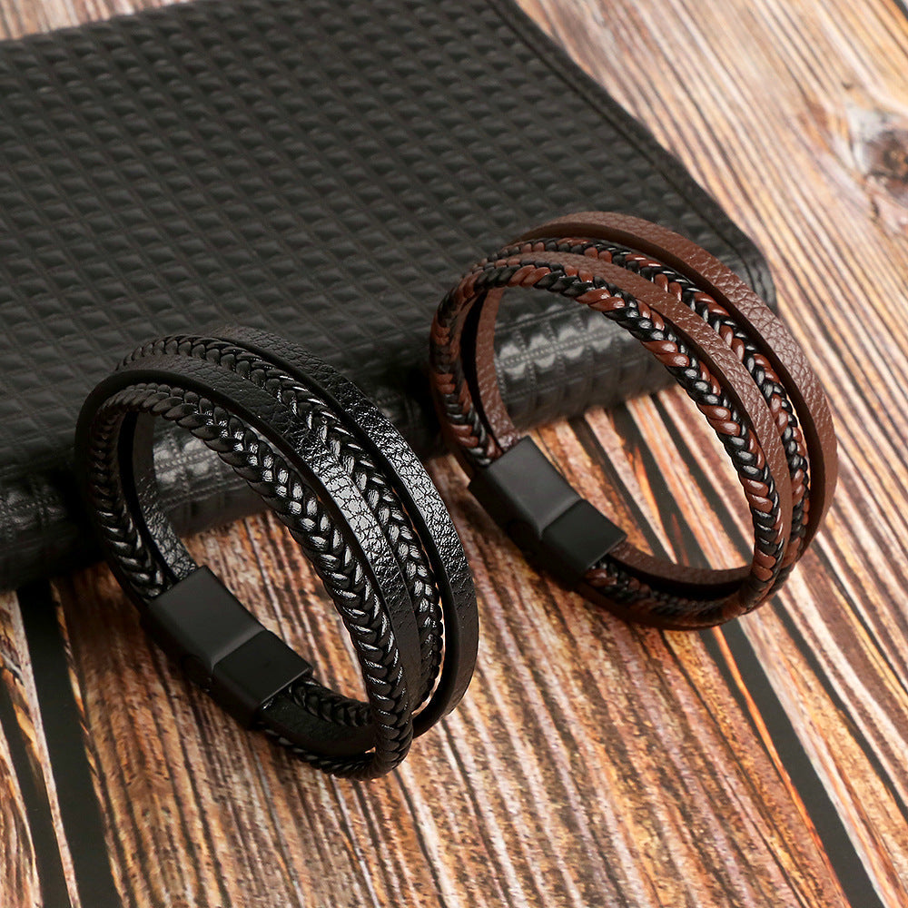 Men's Fashion Woven Alloy Magnetic Buckle Bracelets MegaBDM