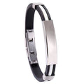 Men's Brocade Lettering Titanium Steel Silicone Stainless Bracelet - White MegaBDM