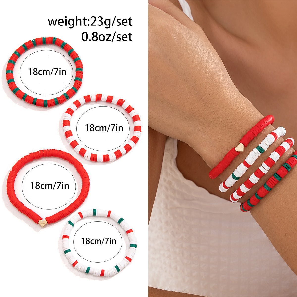 Women's Holiday Gift Santa Claus Suits Snowman Bracelet - Heart Suit Bracelet MegaBDM