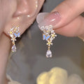 Court Retro Imitation Glaze Color Diamond Stud Earrings - 0858 Ear Studs MegaBDM