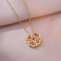 Women's Steel Cross Chain Open Close Four-leaf Flower Necklace - X2706 MegaBDM