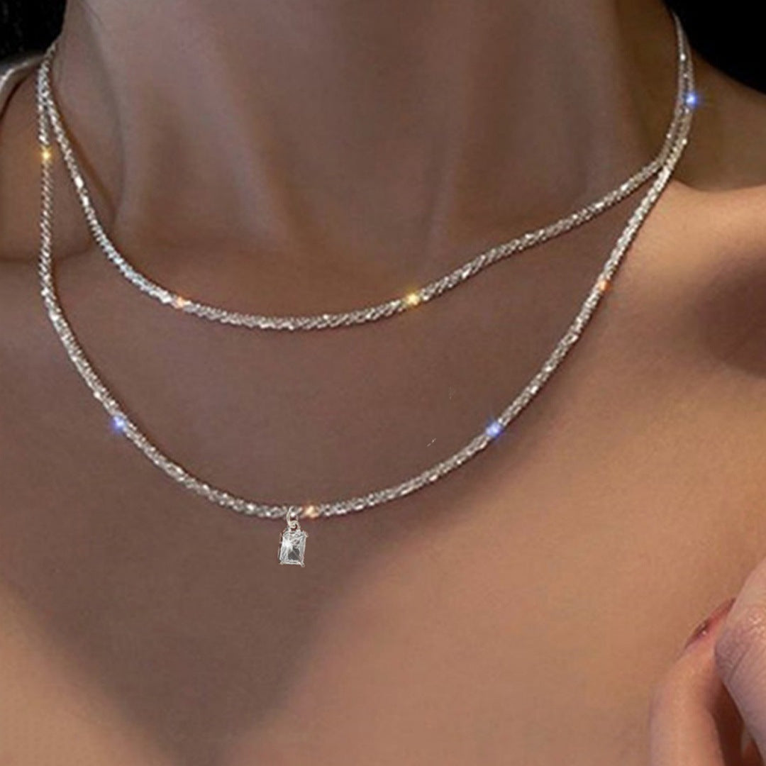 Small Pieces Of Sier Snake-shaped Clavicle Chain Necklaces - NL720-05 MegaBDM