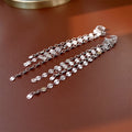 Zircon Letter Long Light Luxury High-grade Fashion Simple Earrings - 46# C- Shaped Sequins without Pierced Ears Tassel Ear Clip MegaBDM