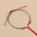 Hand-woven Carrying Strap Wearable Gold Lucky Beads Peace Buckle Red Bracelet MegaBDM