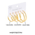 Women's & Men's Unique Gold-plated Stainless Steel For Simple Graceful Stud Earrings - Fine Circle Six-Piece Earrings-Exrge2211 MegaBDM