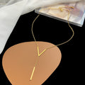 Women's Gold Plated Long Fringe Bead Necklaces - Qyh369 V-Shaped Long Necklace Gold MegaBDM