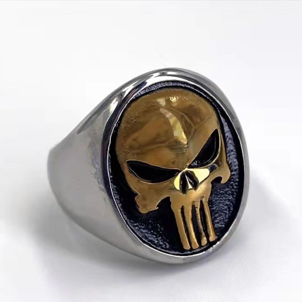 Women's & Men's Pharaoh Mask Superman Iron Man Stainless Titanium Rings - 6 / Adjustable Opening MegaBDM