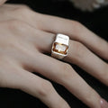 Square Caramel Zircon Female Retro Fashion Ring MegaBDM