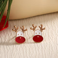 Fashion Elk Tree Snowflake Rhinestone Personalized Stud Earrings - EAR0028 MegaBDM