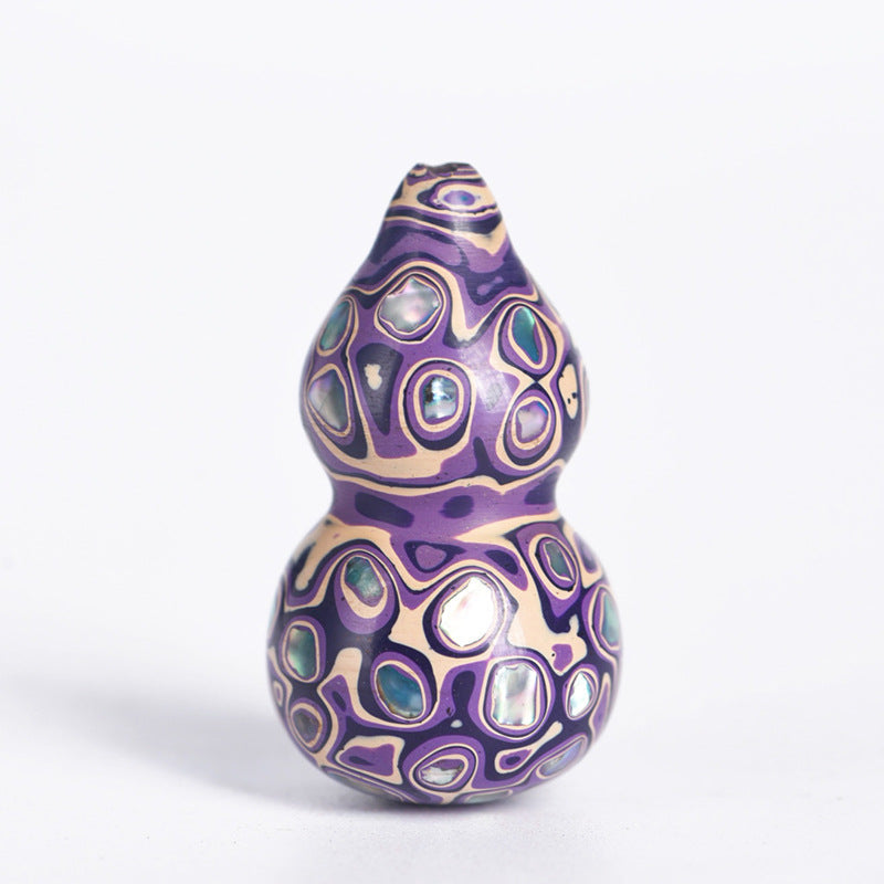 Paint Small Calabash Hangings Hand Pieces Handicraft Painted Pendants - [Paste Screw] Purple and White Small Calabash MegaBDM