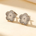 Steel Gold Clover Light Luxury High-grade Parthenocissus Grass Ear Female Necklaces - Steel Ear Studs (13 Large) / Fritillary 13mm Large MegaBDM