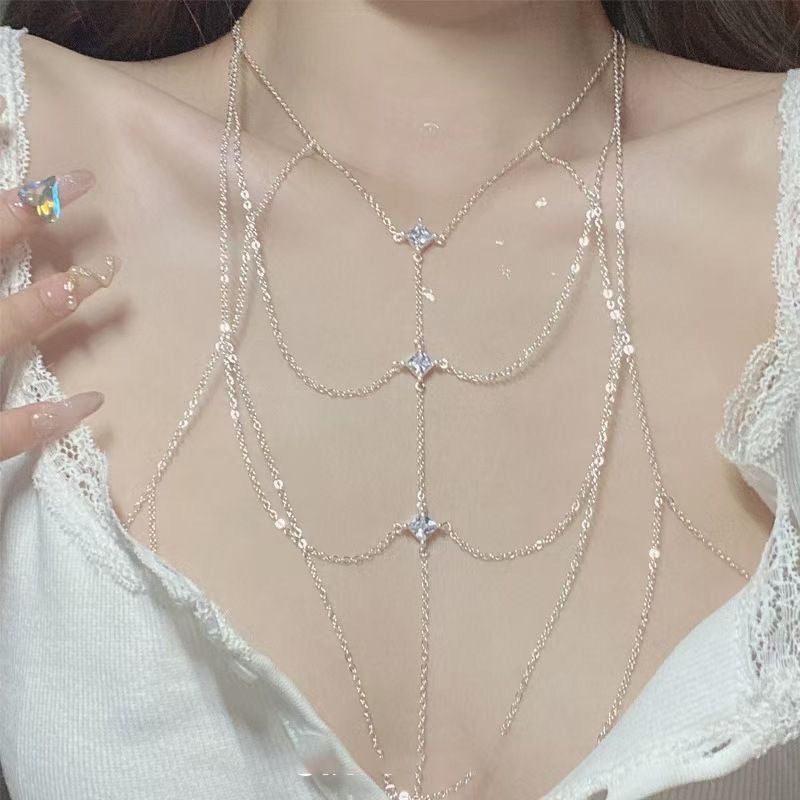 Hot Body Chains Dazzling Chest Full Necklace MegaBDM
