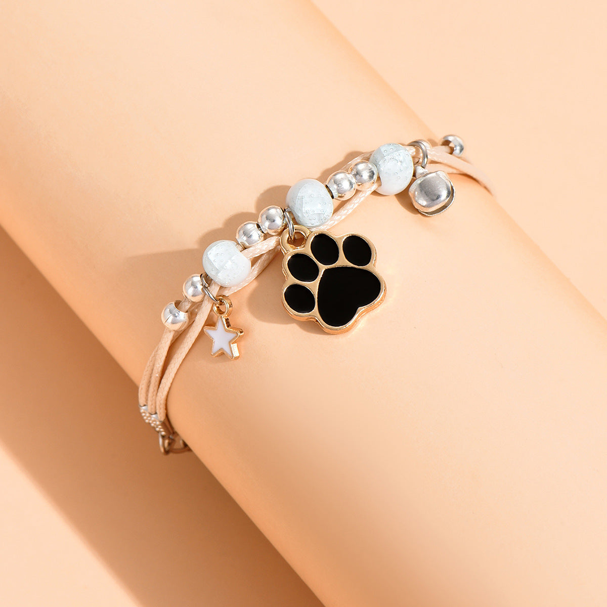 Fashion Personalized Minority Cartoon Animal Footprints Simple Fresh Beaded Bracelet MegaBDM