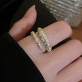 Women's Shining Diamond Snake-shaped Sier Open Advanced Texture Simple Trendy Cool Ring - 3# Ring-Golden-Snake Shape MegaBDM