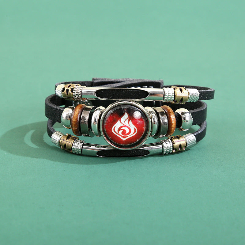 Men's Korean Element Luminous Fashion Alloy Snap Button Bracelet - Luminous Fire-Type B MegaBDM