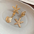 Women's Needle Round Curved Geometric Ear Retro Personalized Temperamental Light Luxury Earrings - 56# Silver Needle-Gold MegaBDM