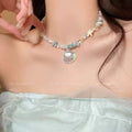 Women's Style Starfish Shell Clavicle Chain Suitable For Summer Necklaces - XL-095 Blue Shell Necklace MegaBDM