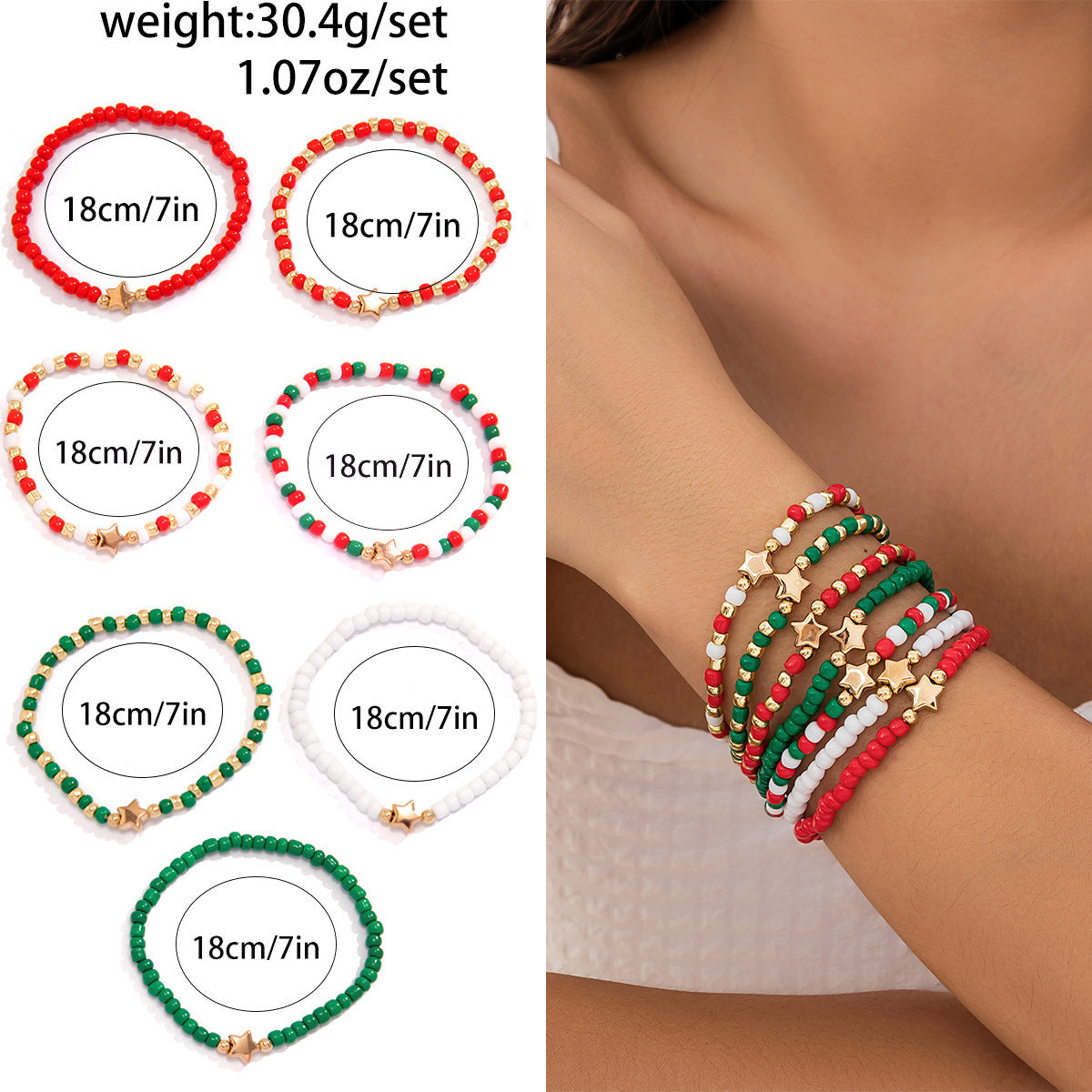 Women's Holiday Gift Santa Claus Suits Snowman Bracelet - Gold XINGX Bracelet Set MegaBDM