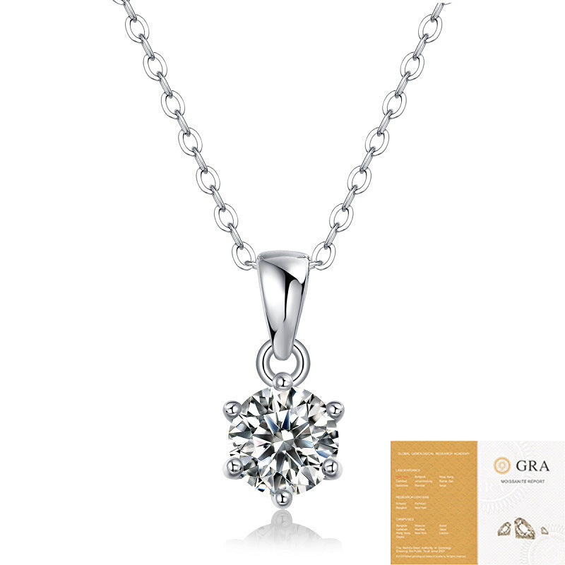 Sier Karat Moissanite Cool Wind Dancing Clavicle Necklace - Moissanite 1ct Special Product (Including GRA Certificate) MegaBDM