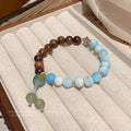 Women's High-grade Pearl Chinese Ancient Style Obsidian Beaded Bracelet - S609 Gradient Blue MegaBDM