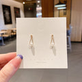 Women's Korean Style Metal Alloy Pearl High-grade Long Stall Light Stud Earrings - 96# Small Pearl MegaBDM