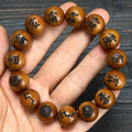 Men's Lightning Strike Jujube Tree Lei Jiao Wood Pattern Bracelet - 15mm * 15 Pieces Full of Thunder Marks [Twelve Words]] MegaBDM