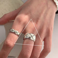 Personality Rhombus Design Sense Minority Simple Light Luxury Wide Narrow Ring - J2790. / Adjustable Opening MegaBDM
